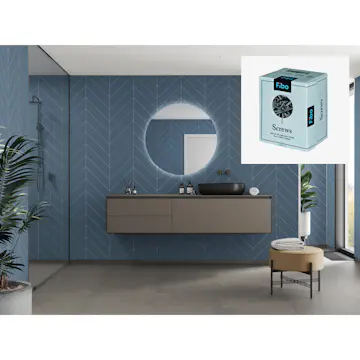 Baderomspanel Fibo 6274-M78 Dusty Blue med Monteringsskruer