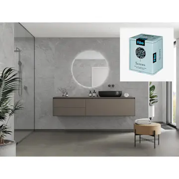 Baderomspanel Fibo 8304-M6080 Polished Stone med Monteringsskruer