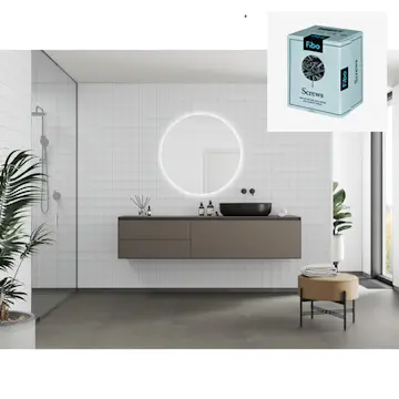 Baderomspanel Fibo 9004-M1010 Go Blue med Monteringsskruer