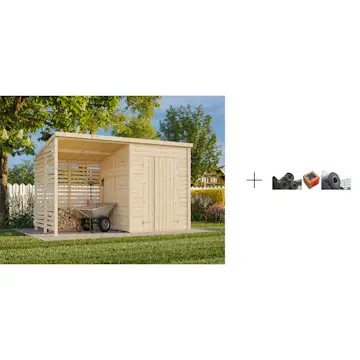 Redskapsbod Palmako Leif 3,0 + 2,9 m2 med Papp, Spiker og SBS Takbelegg