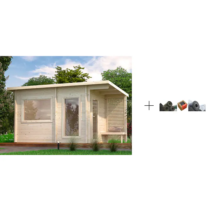 Badstuhus Palmako Sanna 6,8 m2 med Papp, Spiker og SBS Takbelegg