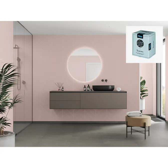 Baderomspanel Fibo 5218-M78 Dusky Pink med Monteringsskruer