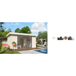 Hagestue Palmako Lydia 14,4 m2 Slide med Papp, Spiker og SBS Takbelegg