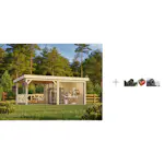 Hagestue Palmako Lenna 16,6 m2 Set 403 Slide med Papp, Spiker og SBS Takbelegg