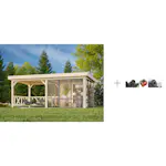 Hagestue Palmako Lenna 16,6 m2 Set 404 Slide med Papp, Spiker og SBS Takbelegg