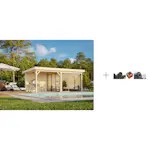 Hagestue Palmako Lenna 16,6 m2 Set 405 Slide med Papp, Spiker og SBS Takbelegg