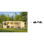 Hagestue Palmako Lenna 24,9 m2 Set 409 Slide med Papp, Spiker og SBS Takbelegg