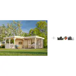 Hagestue Palmako Lenna 24,9 m2 Set 410 Slide med Papp, Spiker og SBS Takbelegg