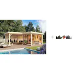 Hagestue Palmako Lenna 24,9 m2 Set 411 Slide med Papp, Spiker og SBS Takbelegg