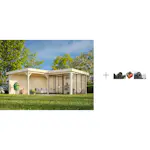 Hagestue Palmako Lenna 24,9 m2 Set 412 Slide med Papp, Spiker og SBS Takbelegg