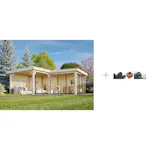 Hagestue Palmako Lenna 24,9 m2 Set 414 Slide med Papp, Spiker og SBS Takbelegg