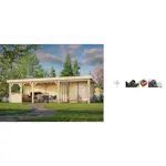 Hagestue Palmako Lenna 24,9 m2 Set 416 Slide med Papp, Spiker og SBS Takbelegg