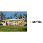 Hagestue Palmako Lenna 24,9 m2 Set 419 Slide med Papp, Spiker og SBS Takbelegg