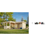 Hagestue Palmako Lenna 24,9 m2 Set 422 Slide med Papp, Spiker og SBS Takbelegg