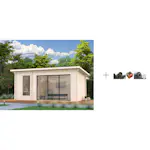 Badstuhus Palmako Sanna 12,8 m2 med Papp, Spiker og SBS Takbelegg