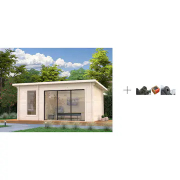 Badstuhus Palmako Sanna 12,8 m2 med Papp, Spiker og SBS Takbelegg