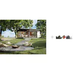 Hagestue Palmako Andrea 11,2 + 8,6 m2 med Papp, Spiker og SBS Takbelegg