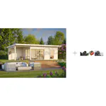 Hagestue Palmako Andrea 17,1 + 8,6 m2 med Papp, Spiker og SBS Takbelegg