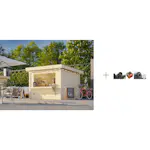 Kiosk Palmako Lenna 8,3 m2 Set 304 med Papp, Spiker og SBS Takbelegg