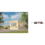 Kiosk Palmako Lenna 8,3 m2 Set 306 med Papp, Spiker og SBS Takbelegg