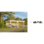 Paviljong Palmako Lenna 16,6 m2 Set 309 med Papp, Spiker og SBS Takbelegg