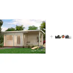 Badstuhus Palmako Sanna 6,8 + 5,9 m2 med Papp, Spiker og SBS Takbelegg