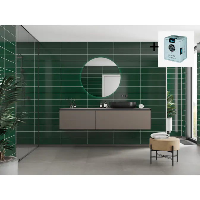 Baderomspanel Fibo 5231-M6015 Bottle Green med Monteringsskruer