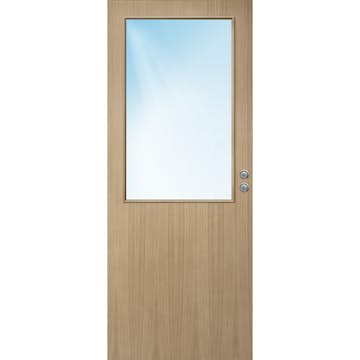 Skyvedør Bygg1 Sans HW Finer Eik Klart Glass Hvitlasert