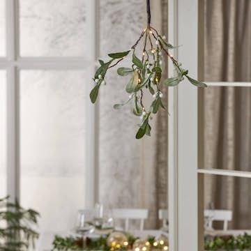 Dekorasjonskvist Star Trading Mistel med LED-Lys Batterilenke