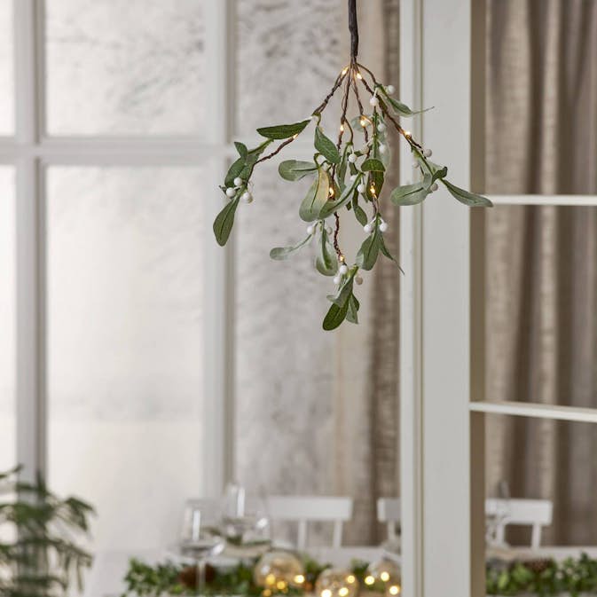 Dekorasjonskvist Star Trading Mistel med LED-Lys Batterilenke