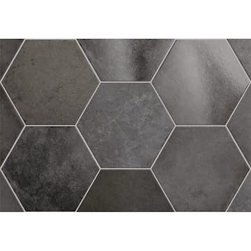 Fliser Lhådös Story karbon heksagon 17,5x20 cm