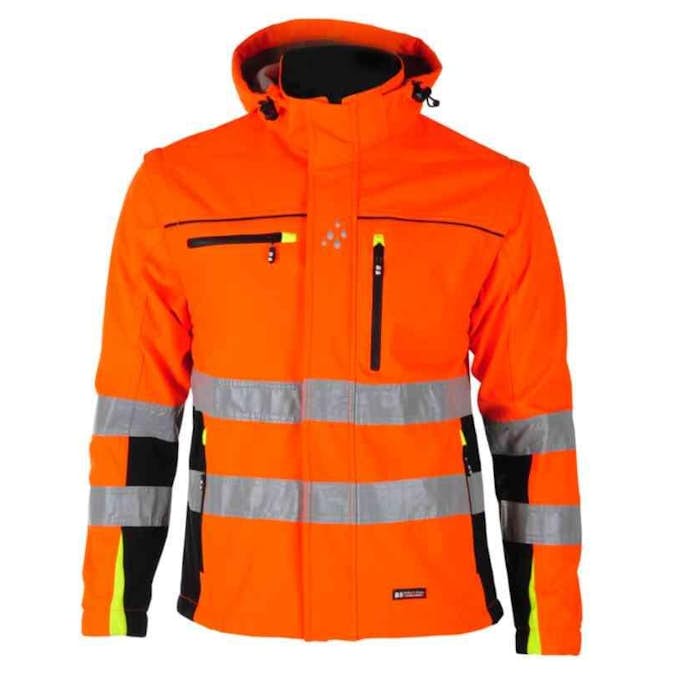 Softshelljakke BS Bergset HiVis Kl 2