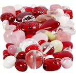 Glassperler Creativ Company Ass Farger Marihøner Blader Hjerter Str 5-22 mm Hullstr 0,5-1,5 mm 60 g/1 Pk