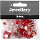 Glassperler Creativ Company Ass Farger Marihøner Blader Hjerter Str 5-22 mm Hullstr 0,5-1,5 mm 60 g/1 Pk