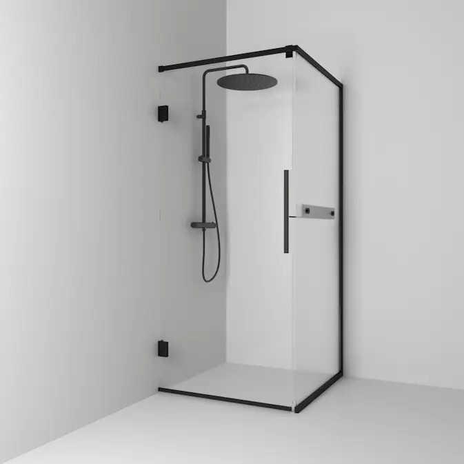 Duschhörn Svedbergs Langfoss Kombi 200 med Linjeglas och Hylla