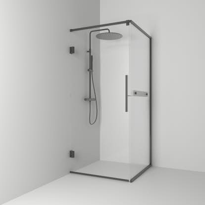 Duschhörn Svedbergs Langfoss Kombi 200 med Linjeglas och Hylla