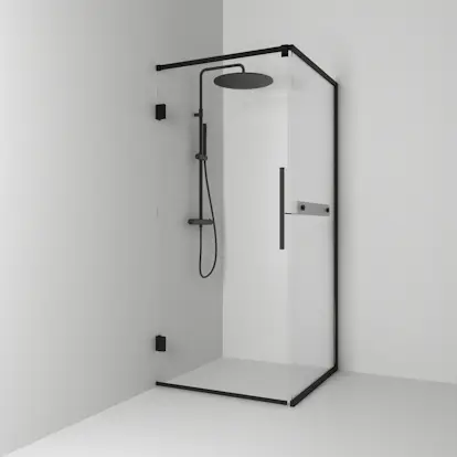 Duschhörn Svedbergs Langfoss Kombi 200 med Linjeglas och Hylla