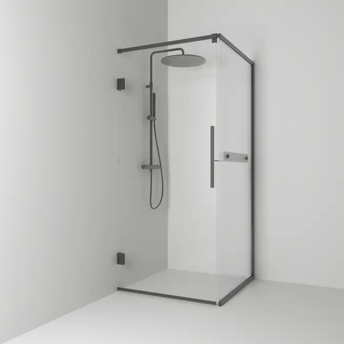 Duschhörn Svedbergs Langfoss Kombi 200 med Linjeglas och Hylla