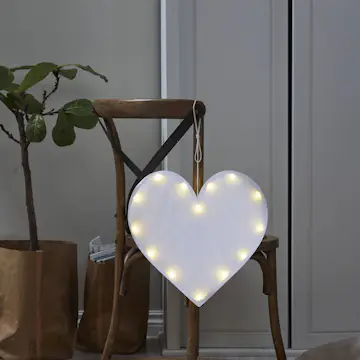 Hengende Dekorasjon Star Trading Milla Hjerte med LED