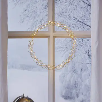 Hengende Dekorasjon Star Trading Curly Krans med LED 45cm