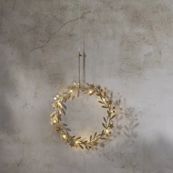 Hengende Dekorasjon Star Trading Holiday Krans med LED