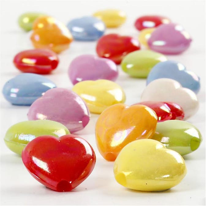 Hjertemiks Creativ Company Ass Farger Str 15x15 mm Hullstr 3 mm