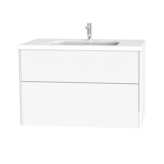 Tvättställsskåp Miller Badrum Brooklyn 100 med Lådor för Heltäckande Tvättställ