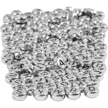 Bokstavperler Creativ Company Sølv Dia 7 mm Hullstr 1,2 mm 165 g/1 Pk