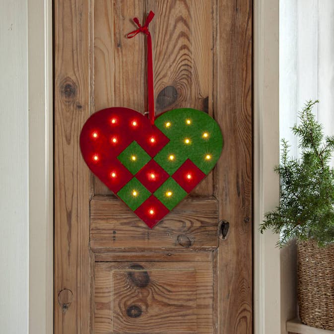 Hengende Dekorasjon Star Trading MERRY Hjerte med LED