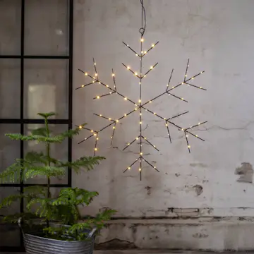 Hengende Dekorasjon Star Trading Niva Snøkrystaller i metall med LED