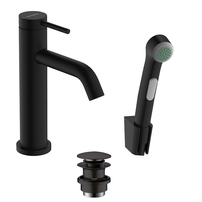 Tvättställsblandare Hansgrohe Tecturis S 110 med Bidettehanddusch och Duschslang