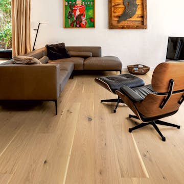 Trägolv Berg & Berg Ek XXL Vild Borstad Råträ Mattlack