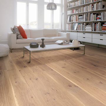 Parkettgolv Berg & Berg Ek XXL Vild Borstad Vitolja 1-Stav