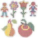 Perleplate Creativ Company 2 Blomster Jente Gutt Eple og Pære Str 8,5x14-14x16 cm 6 St/1 Pk